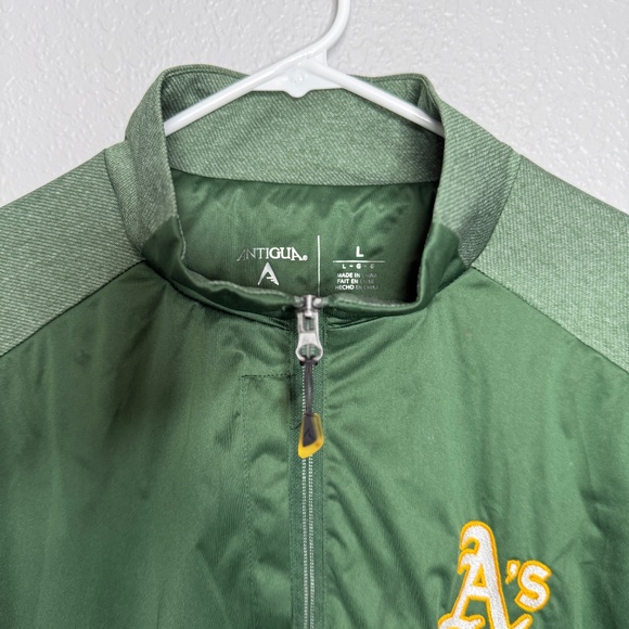 Antigua Large Green A's Athletics Zipper Jacket -cp - Picture 4 of 7